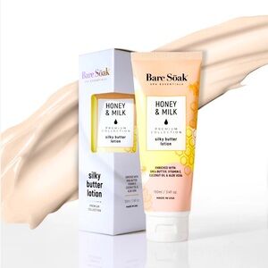 5/$15 Bare Soak Silky Butter Lotion Honey & Milk 100ml